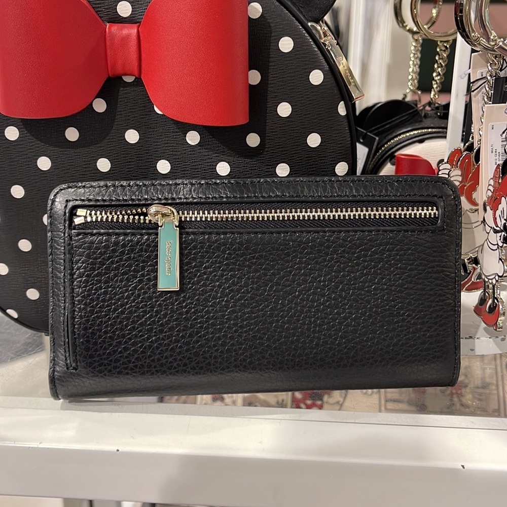 Kate Spade Dumpling Large Slim Bifold Wallet 
COLOR: Black - Picture 10 of 16